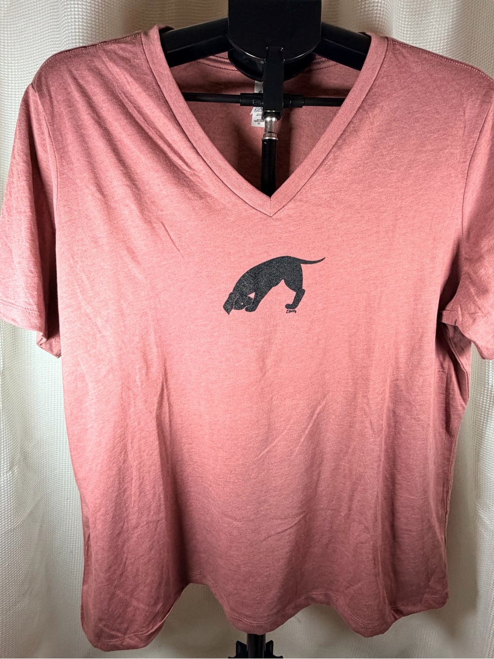 Bella and campus pink, Heather downward, dog yoga, tea women’s extra large
